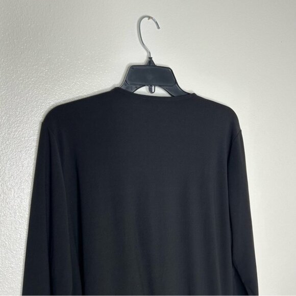 INC Womens Black V-Neck Long Sleeve Faux Wrap Jersey Bodysuit Plus Size 1X - Picture 6 of 8
